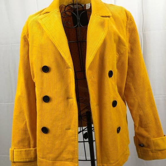 Liz Claiborne Yellow Corduroy Jacket 